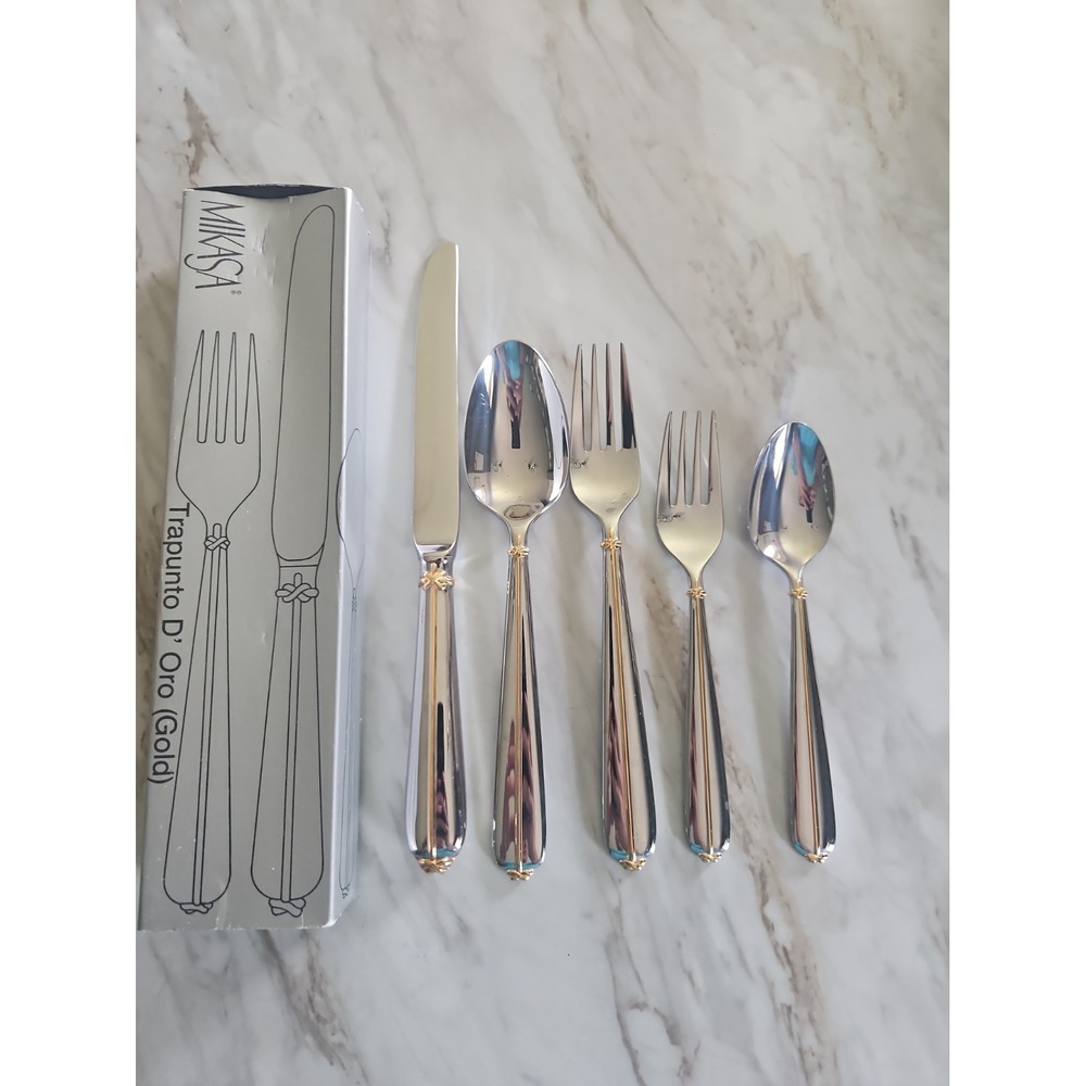 Mikasa Stainless Steel 18/8 Flatware TRAPUNTO D'ORO 5pc 1 Place Setting
